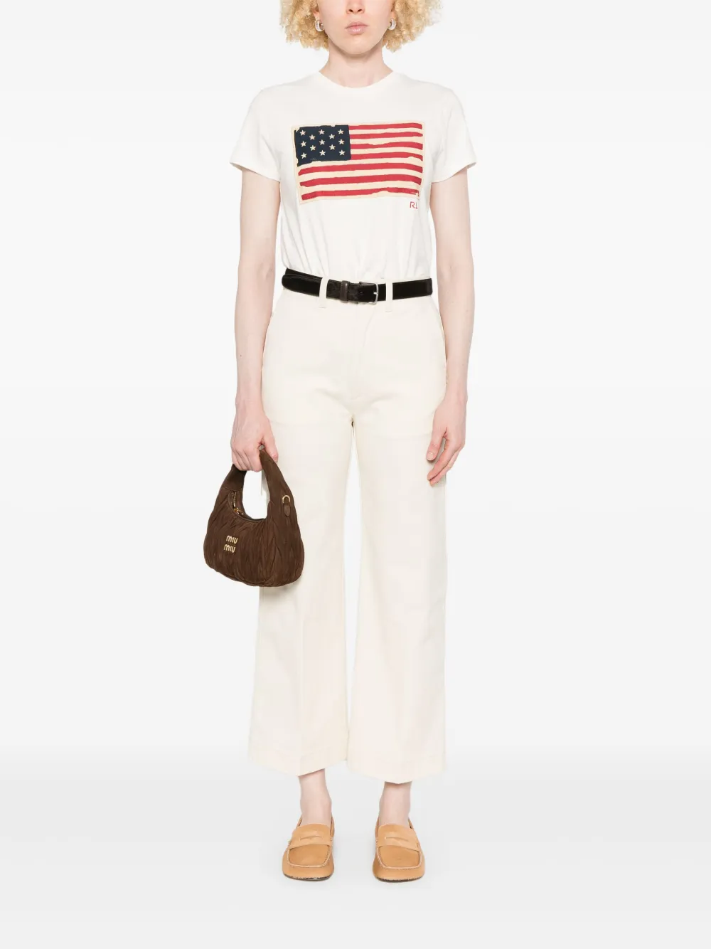 Polo Ralph Lauren T-shirt met vlagapplicatie Wit