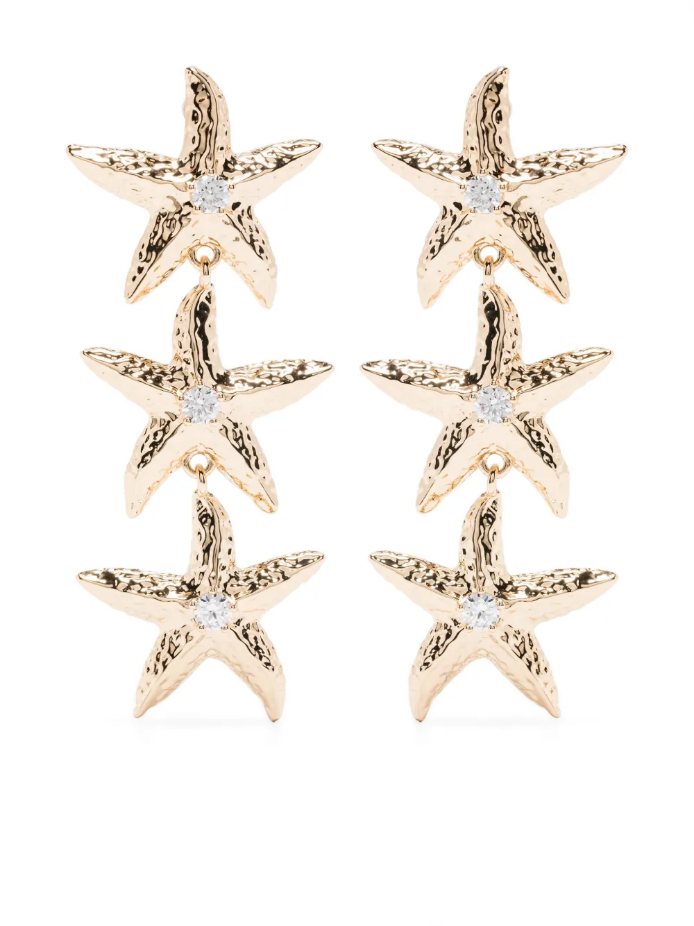 Self-Portrait aretes con detalles de strass | dorado | Image 1