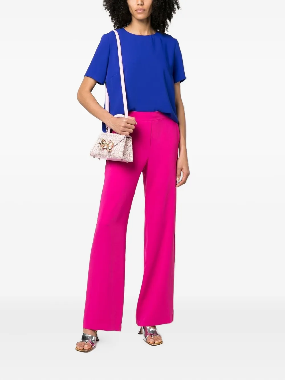 P.A.R.O.S.H. back-slit short-sleeve top - Blauw