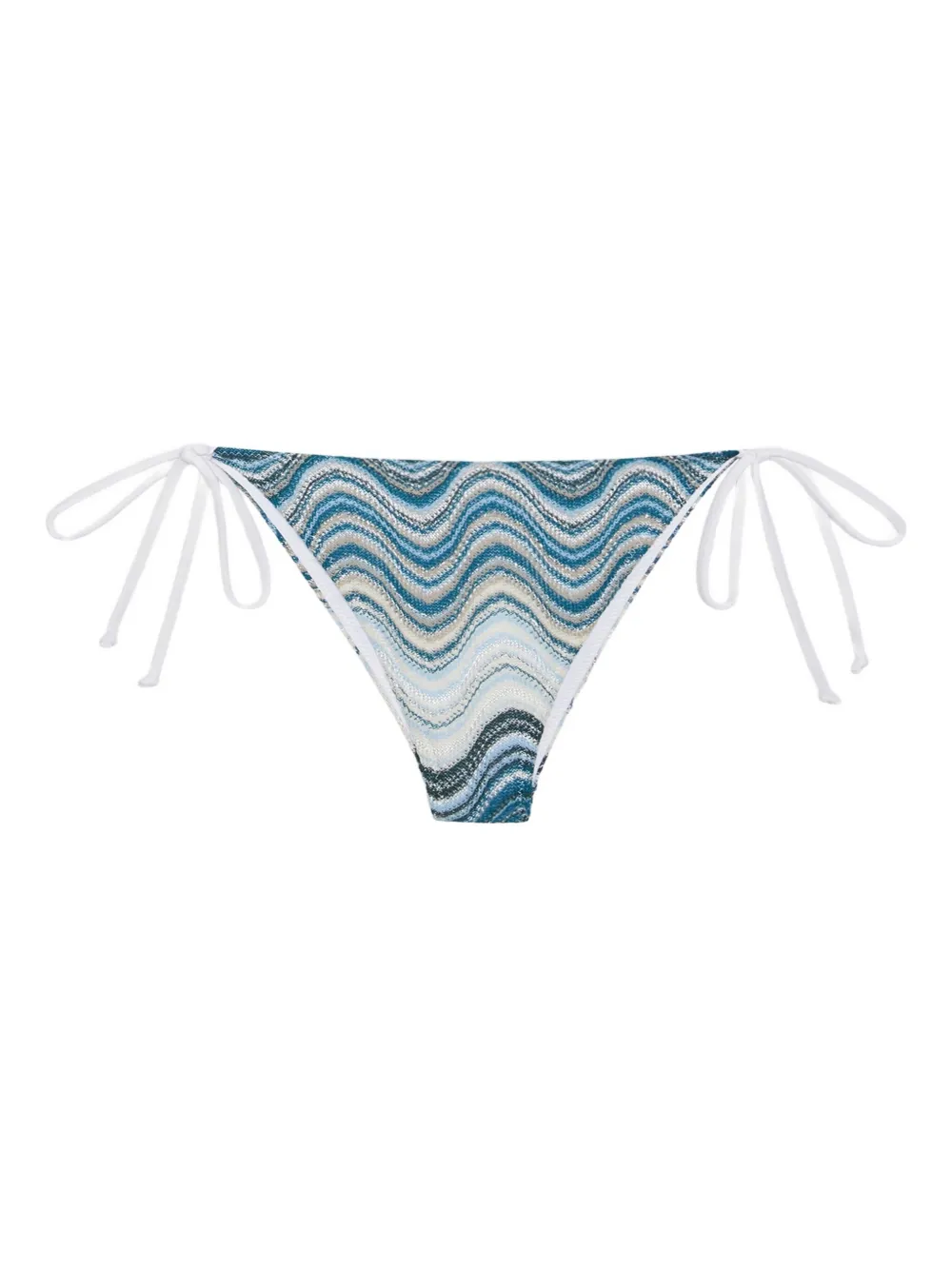 Mc2 Saint Barth Wave-print Bikini Bottom In Blue