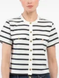 FRAME striped button-up T-shirt - White