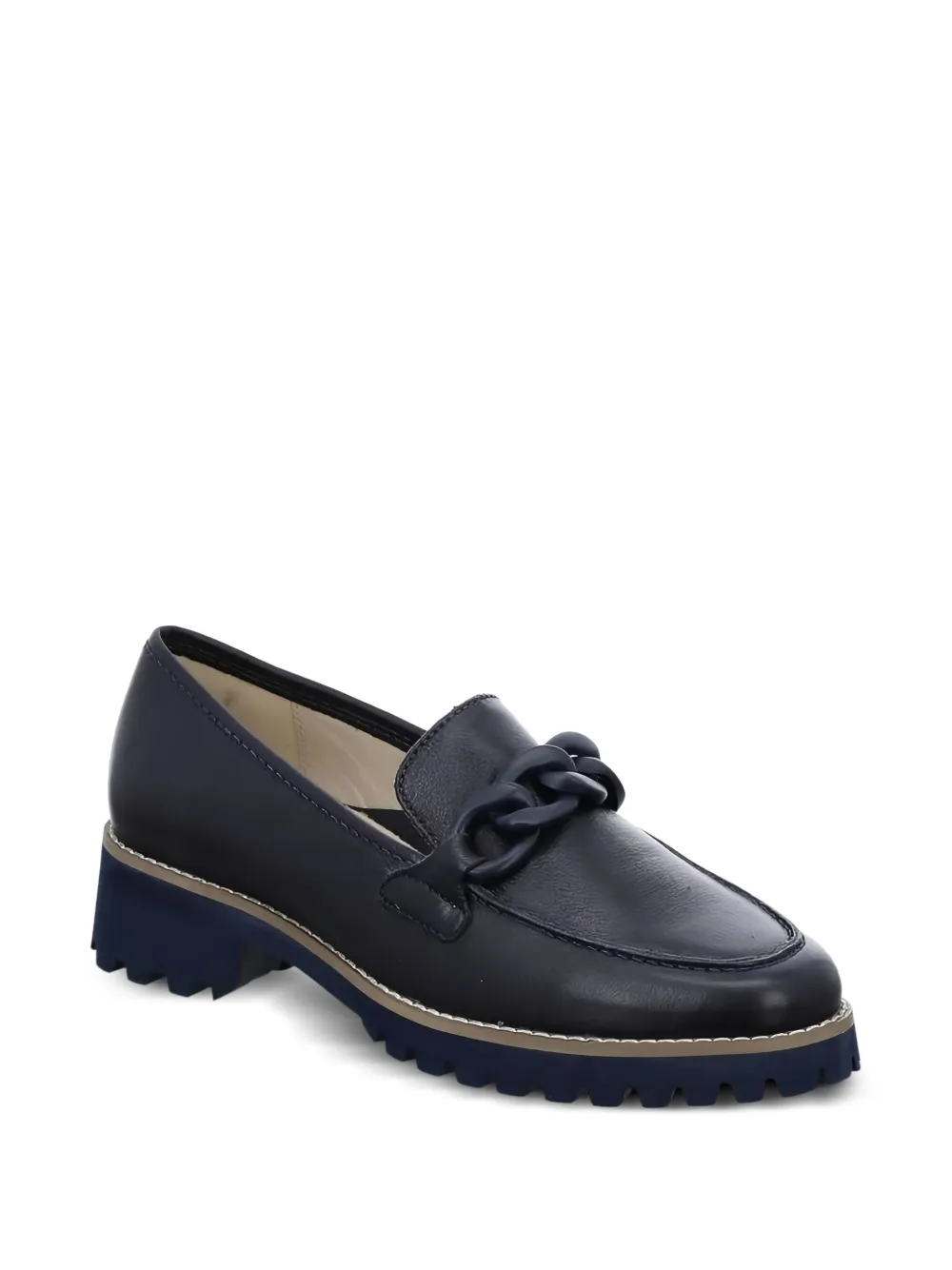 ARA Leren loafers met geknoopt detail Blauw