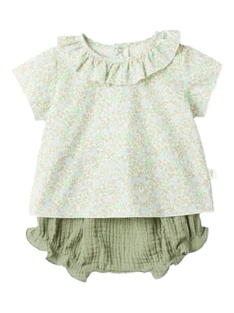 TEDDY & MINOU ruffled floral babygrow