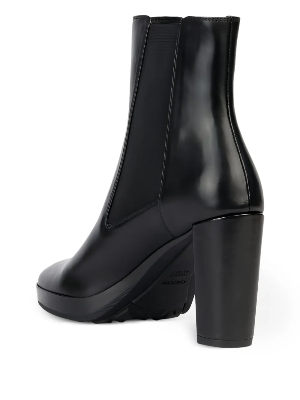 Geox Walk Pleasure elastic-panel block-heel booties Black