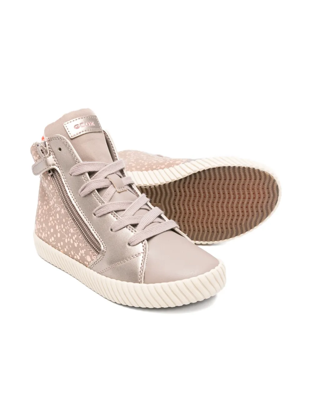 Geox Kids Mirrorless zip-fastening glitter high-top sneakers | Teen Girl Shoes | Image 2