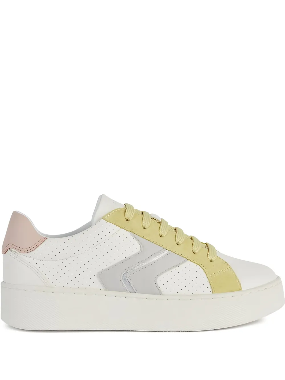 Geox Skyely perforated-panel leather sneakers | White | Image 1