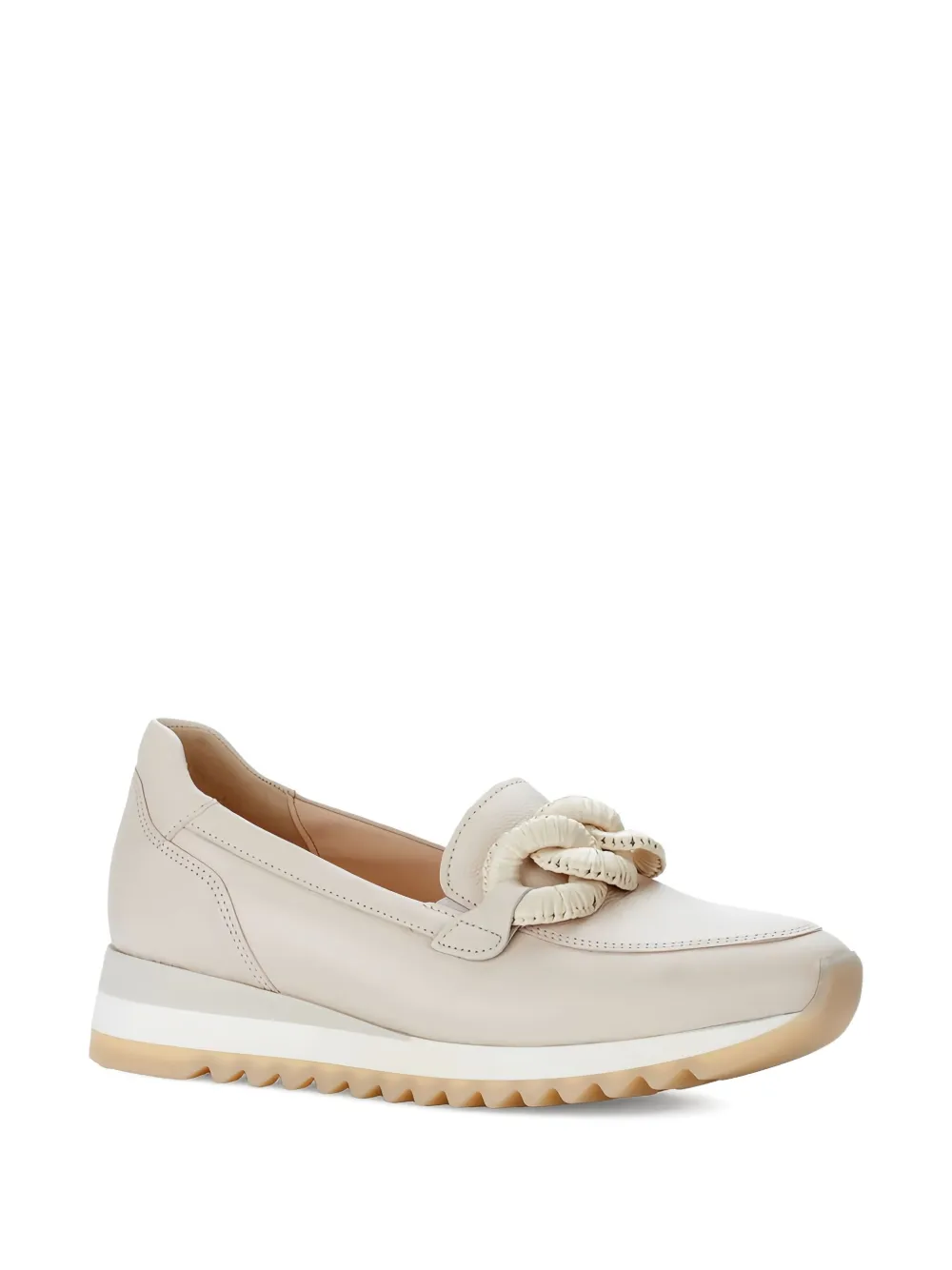  Gabor Chain-link Leather Loafers - Neutrals 