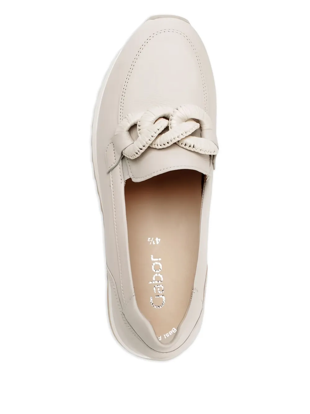  Gabor Chain-link Leather Loafers - Neutrals 
