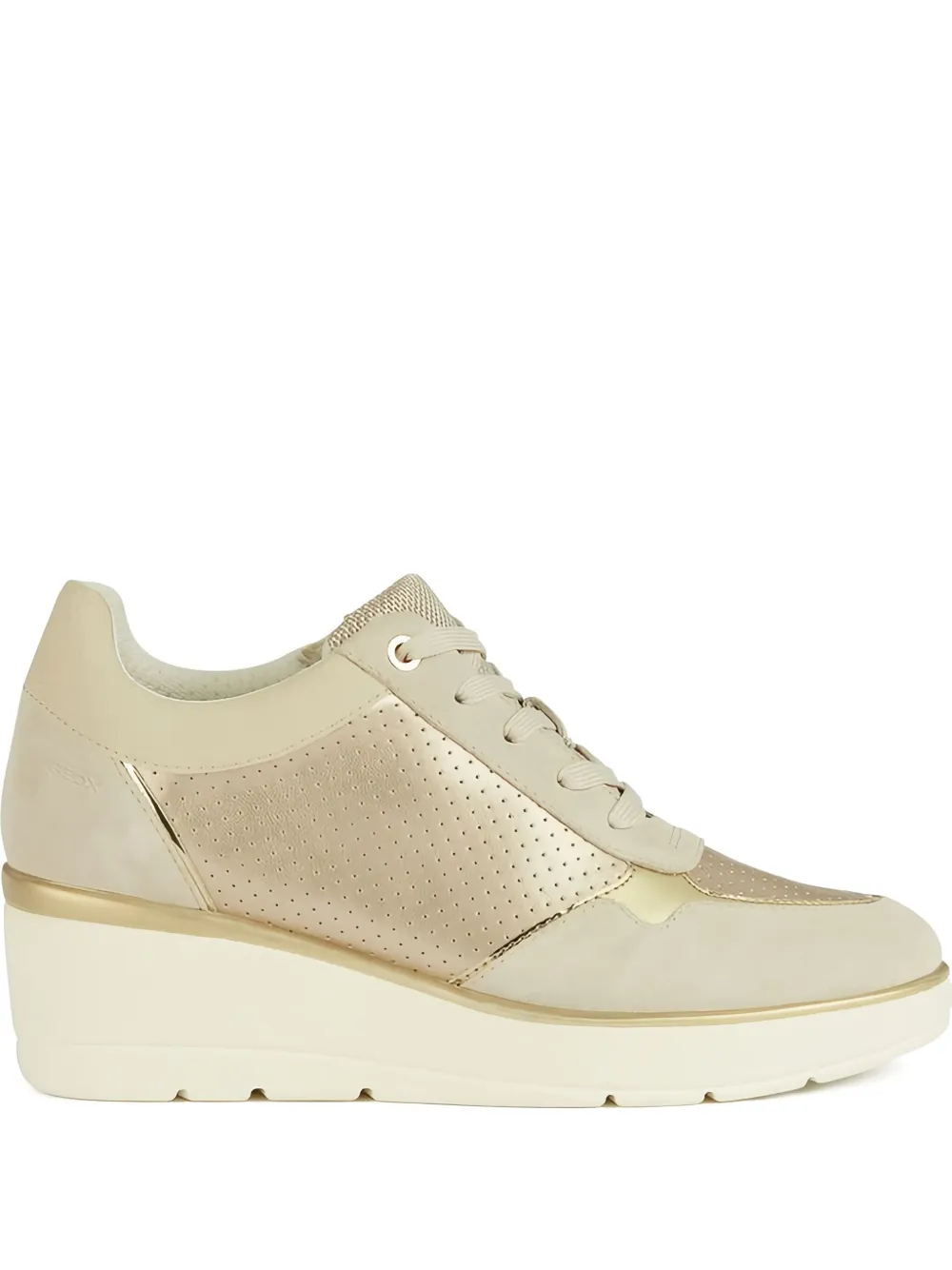 Geox Ilde wedge perforated sneakers | Neutrals | Image 1
