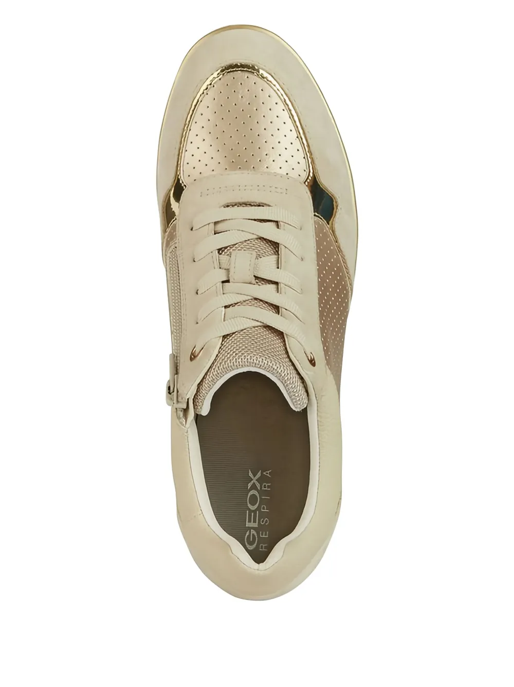 Geox Ilde geperforeerde sneakers met sleehak Beige
