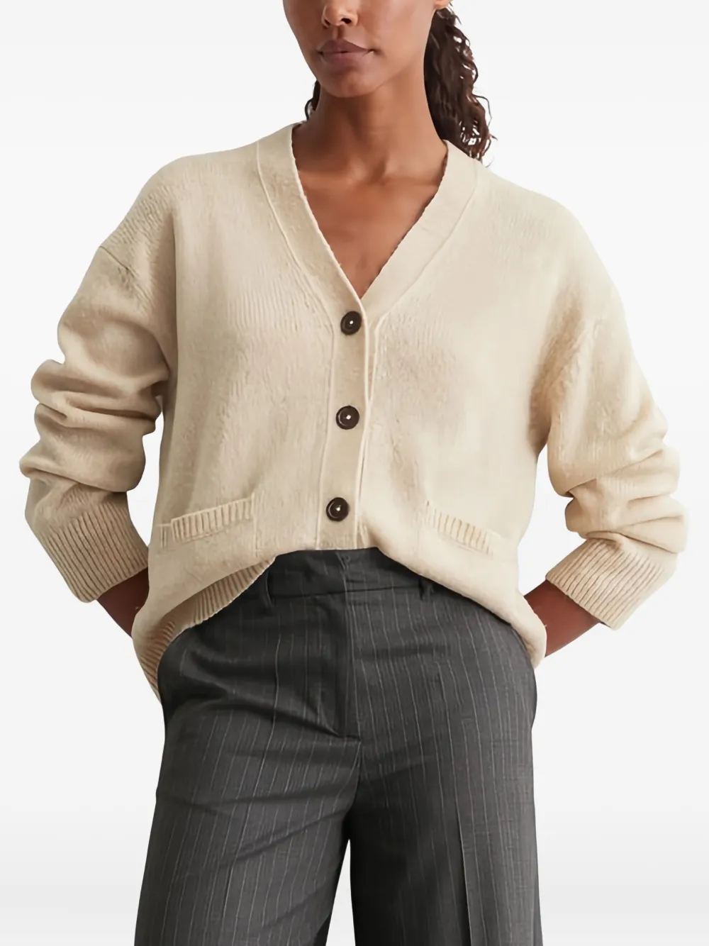 Marc O'Polo Vest met V-hals Beige
