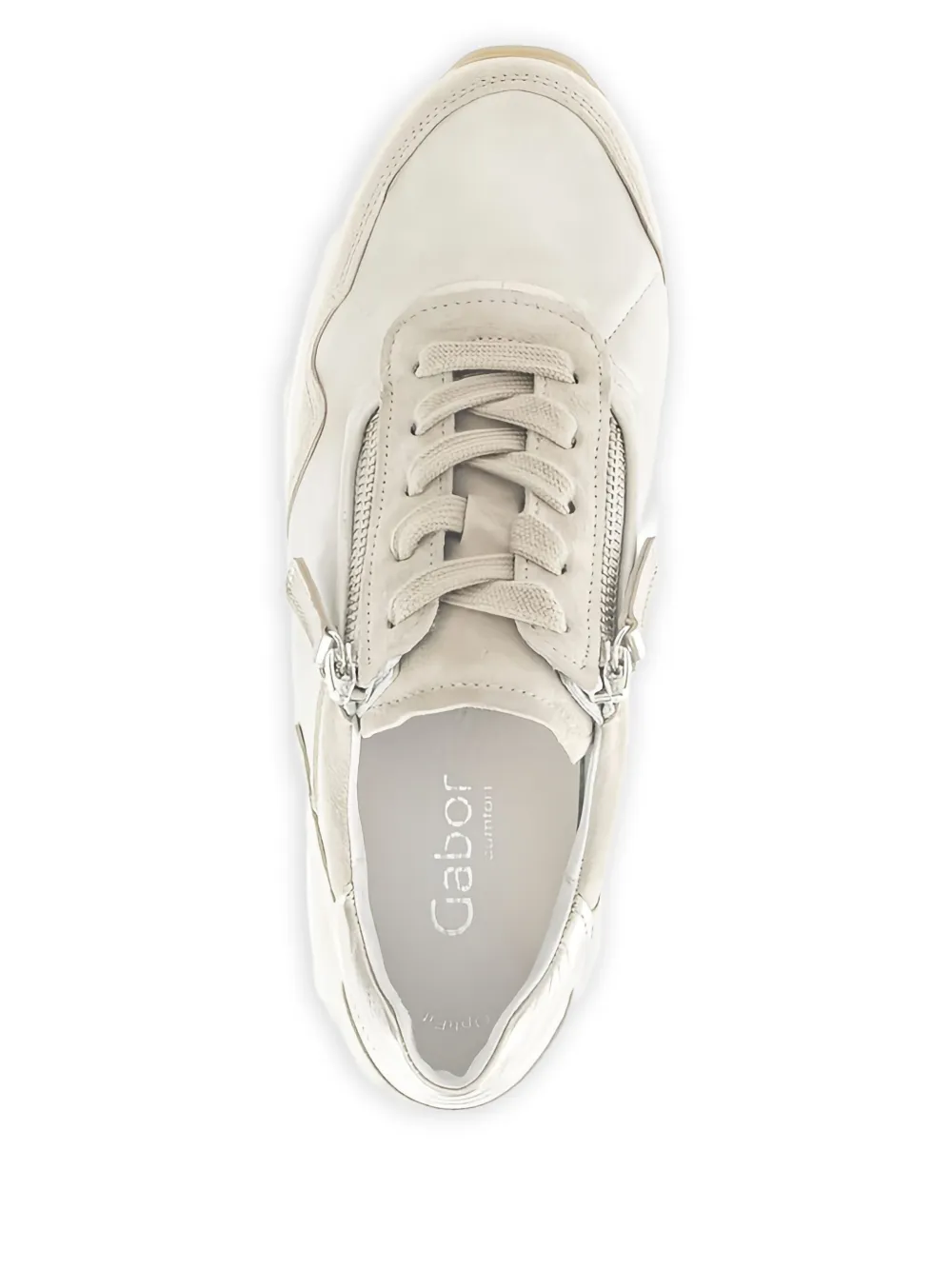 GABOR metallic-finish suede sneakers Neutrals