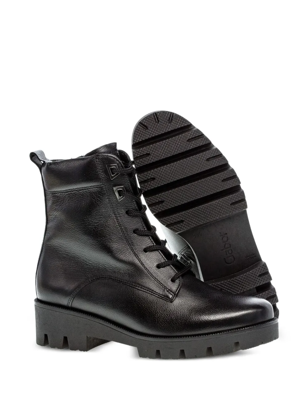 GABOR Davos combat boots met chunky zool en veters Zwart