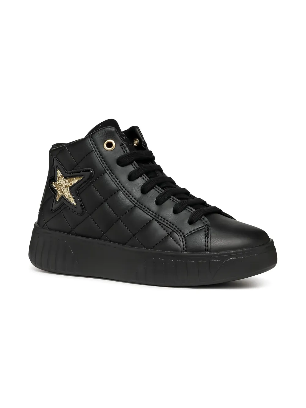 Geox Kids qulilted lace-up sneakers Black