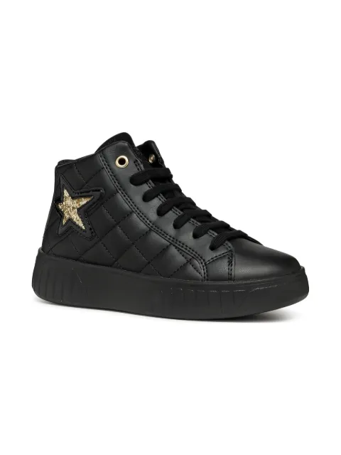 Geox Kids qulilted lace-up sneakers