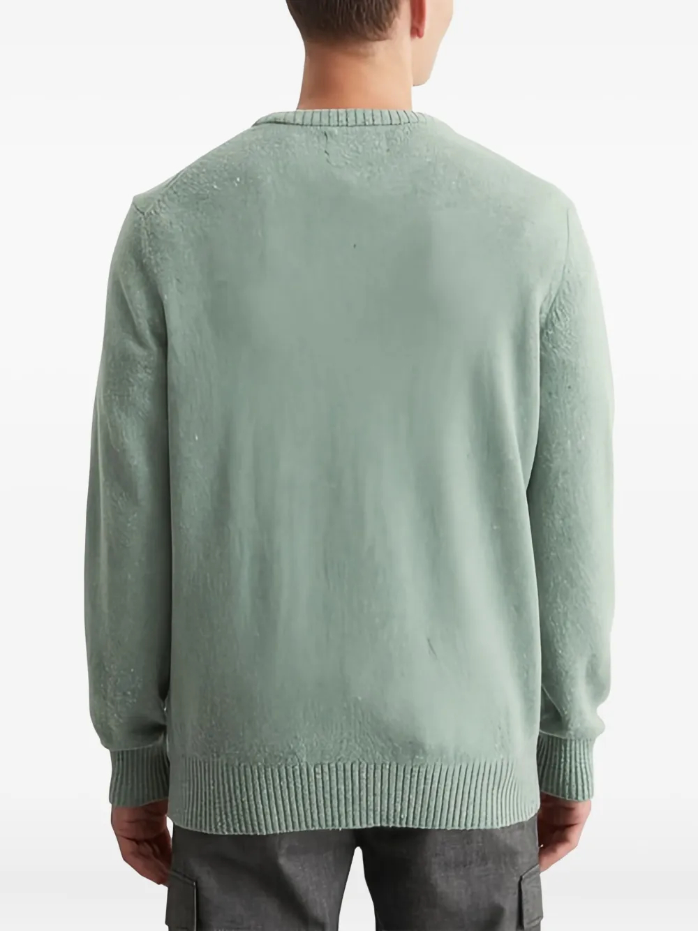 Marc O'Polo Gebreide trui met ronde hals en spikkels 407 green