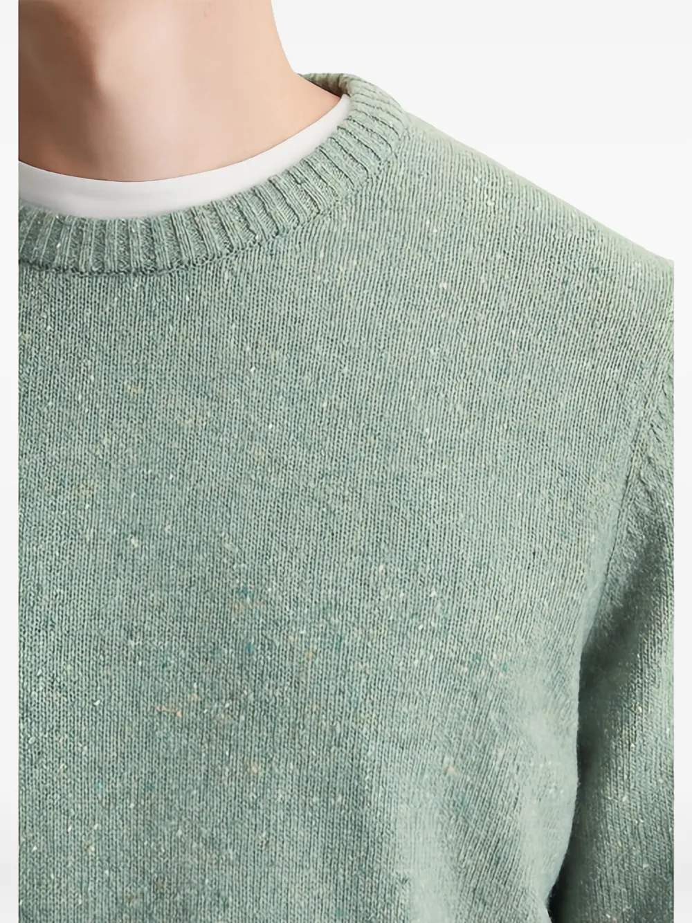 Marc O'Polo Gebreide trui met ronde hals en spikkels 407 green