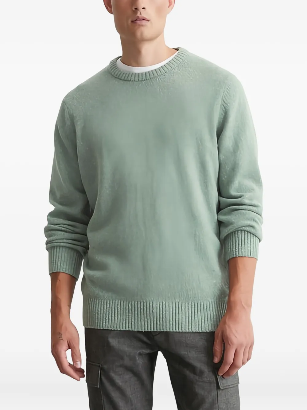 Marc O'Polo Gebreide trui met ronde hals en spikkels 407 green