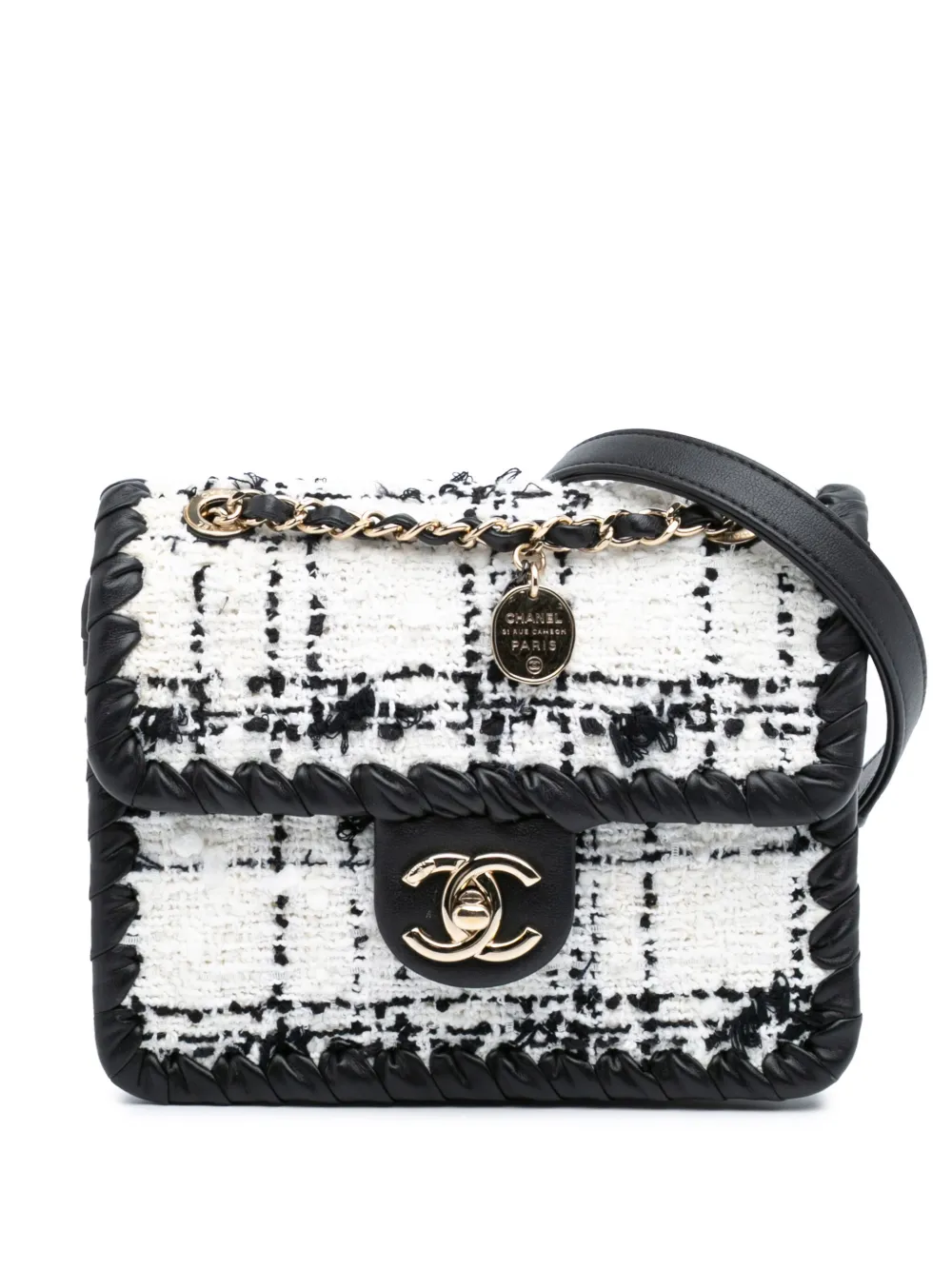 CHANEL Pre-Owned 2021-2025 Mini Tweed My Own Frame Flap crossbody bag | Black | Image 1