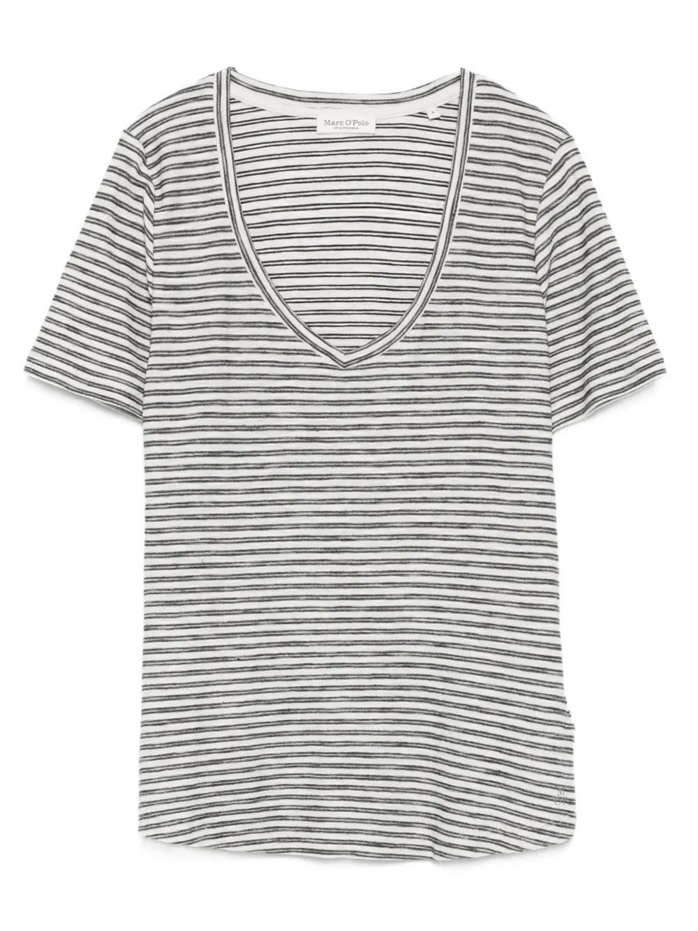 striped V-neck T-shirt