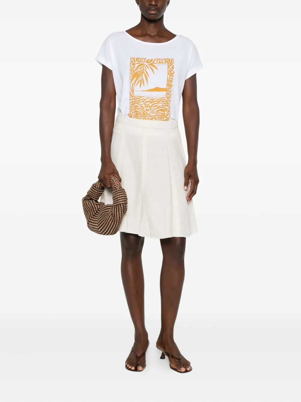 Marc O'Polo linen mini skirt - Beige