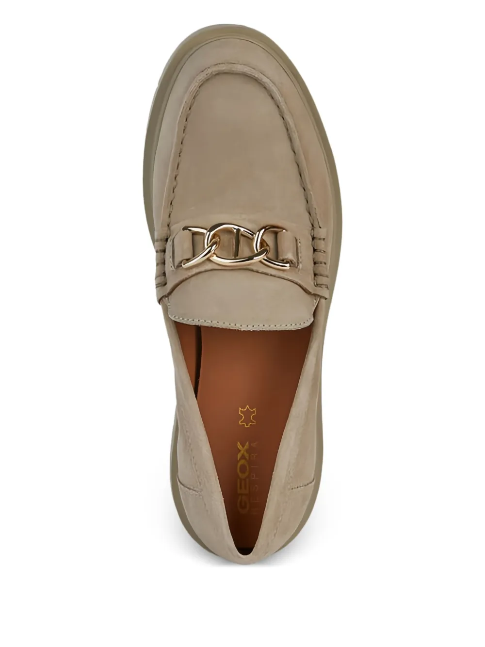 Geox Spherica chain-link suede loafers Neutrals
