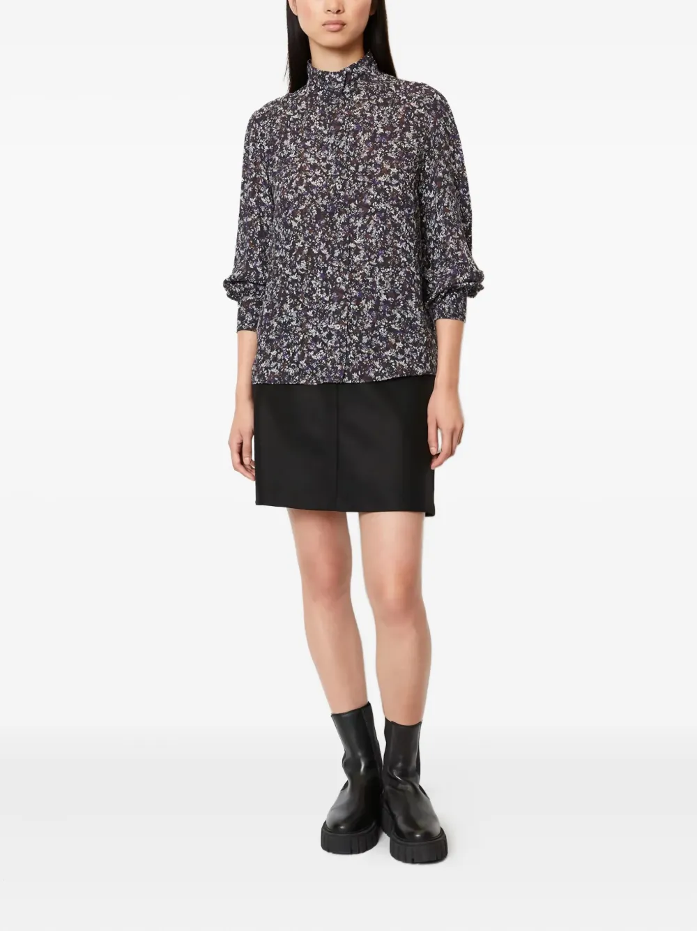 Marc O'Polo Blouse met bloemenprint Blauw