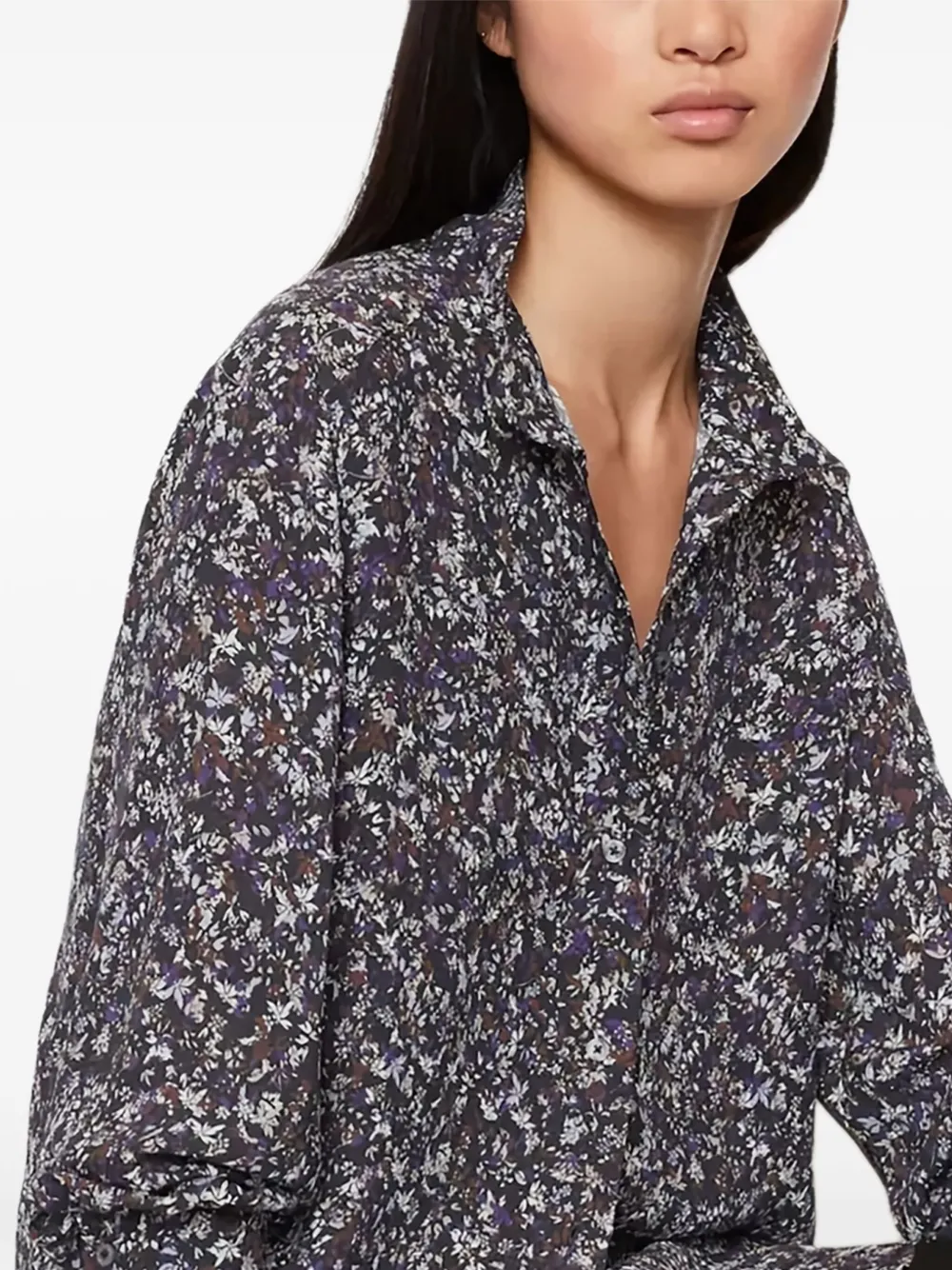 Marc O'Polo Blouse met bloemenprint Blauw