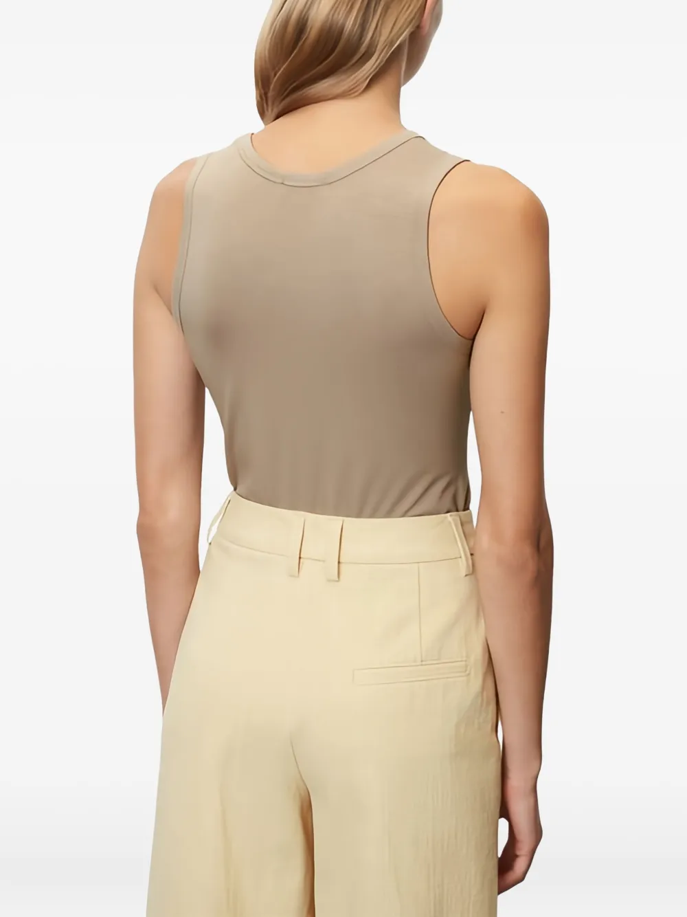 sleeveless jersey tank top