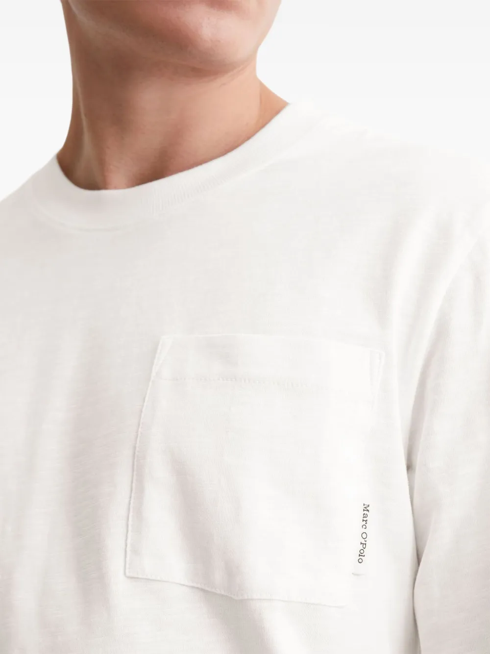 Marc O'Polo T-shirt met lange mouwen en zak Wit