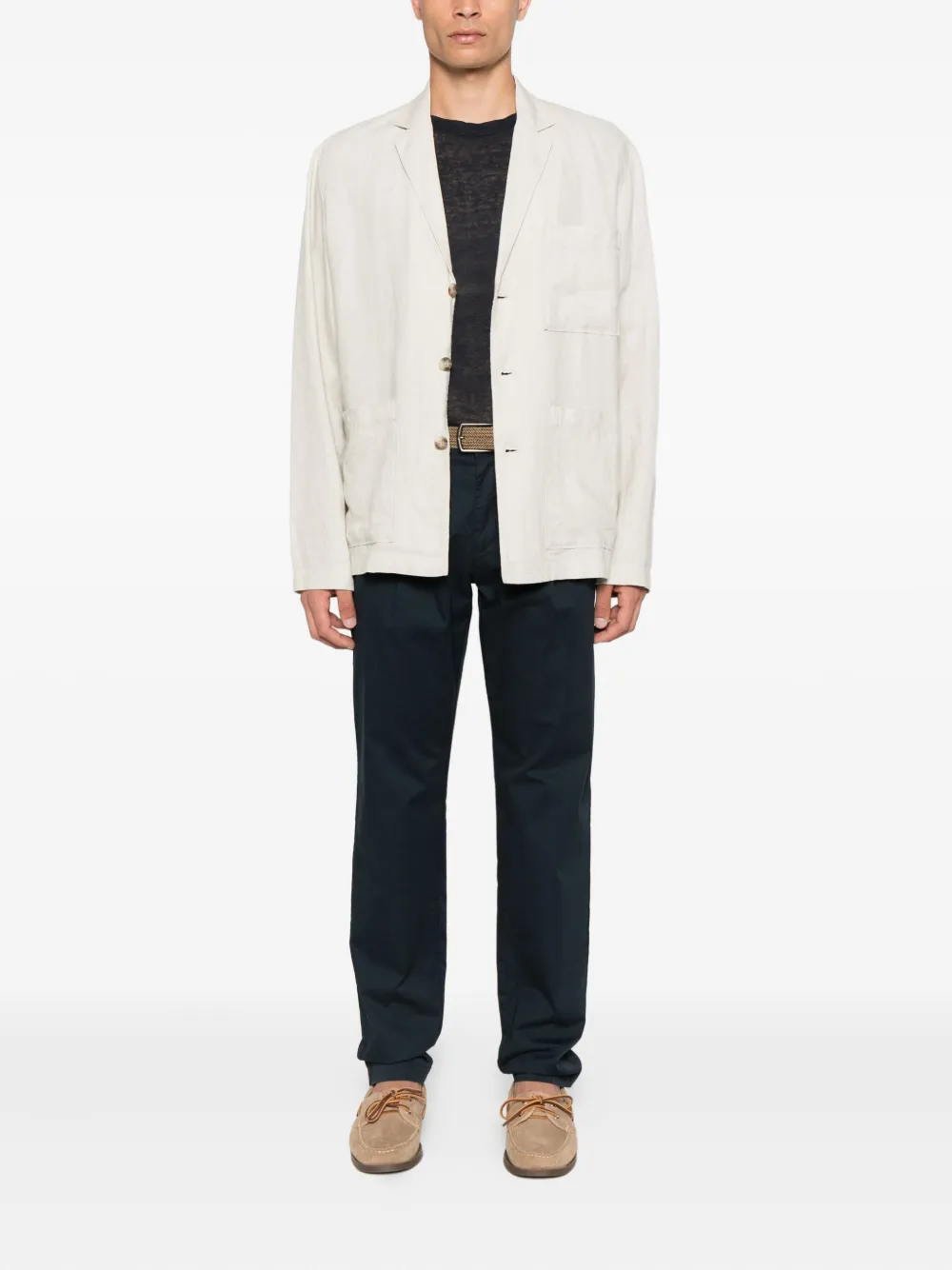 Marc O'Polo Blazer met enkele rij knopen Grijs