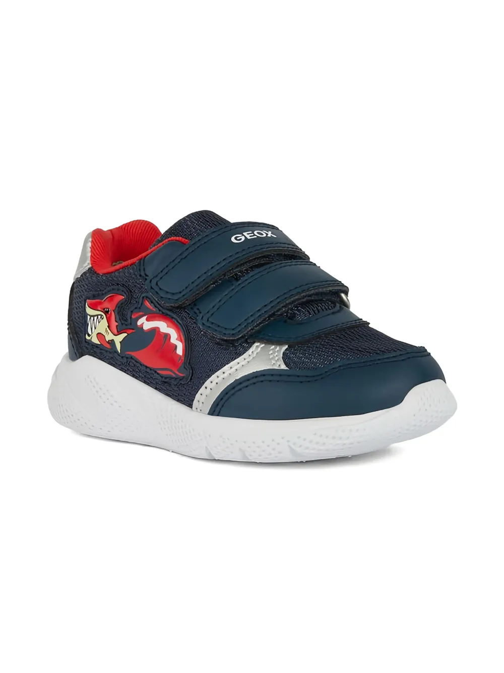 Geox Sprintye Shark-appliqué Sneakers In Blue
