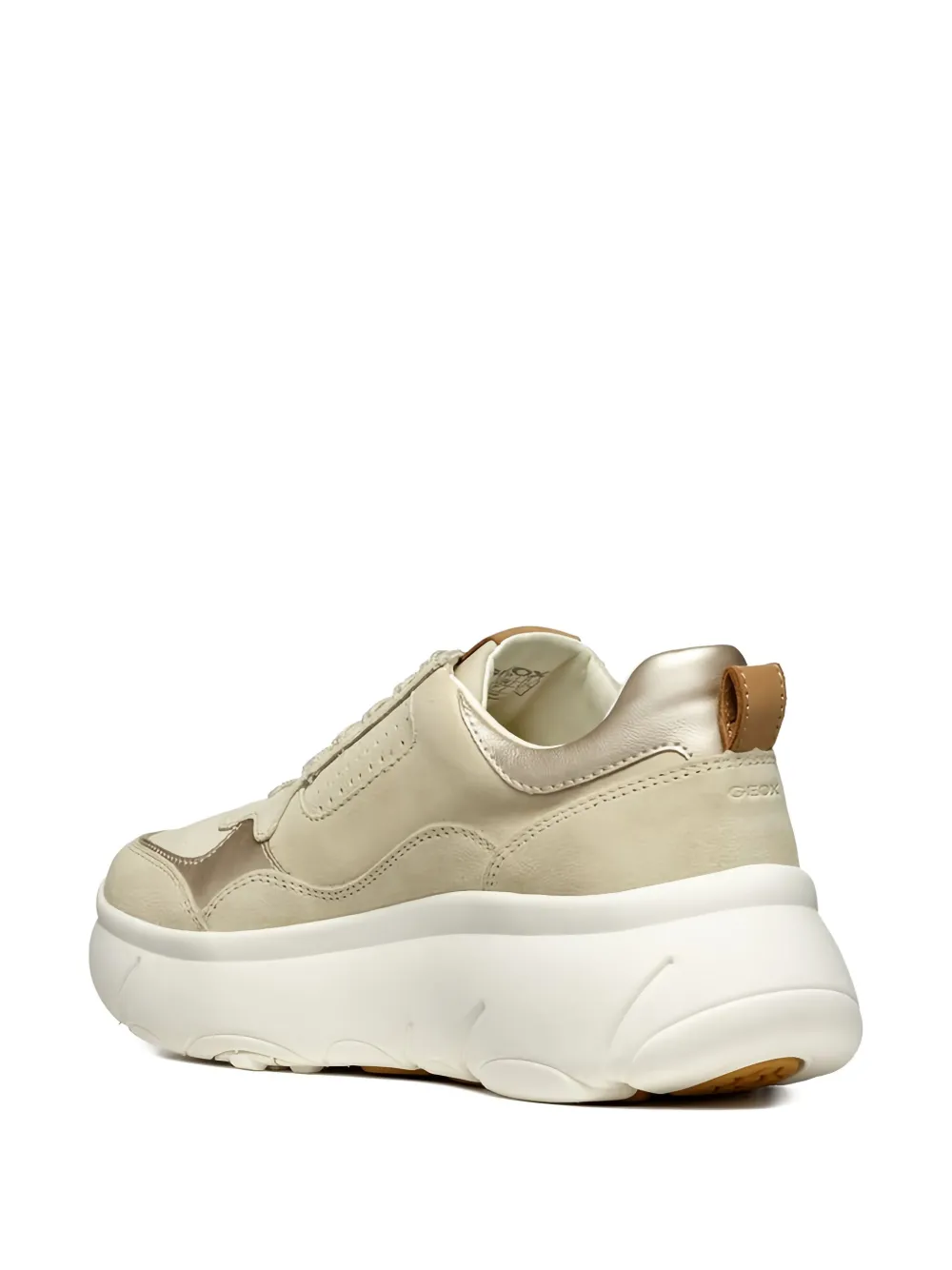 Geox perforated suede leather sneakers Neutrals