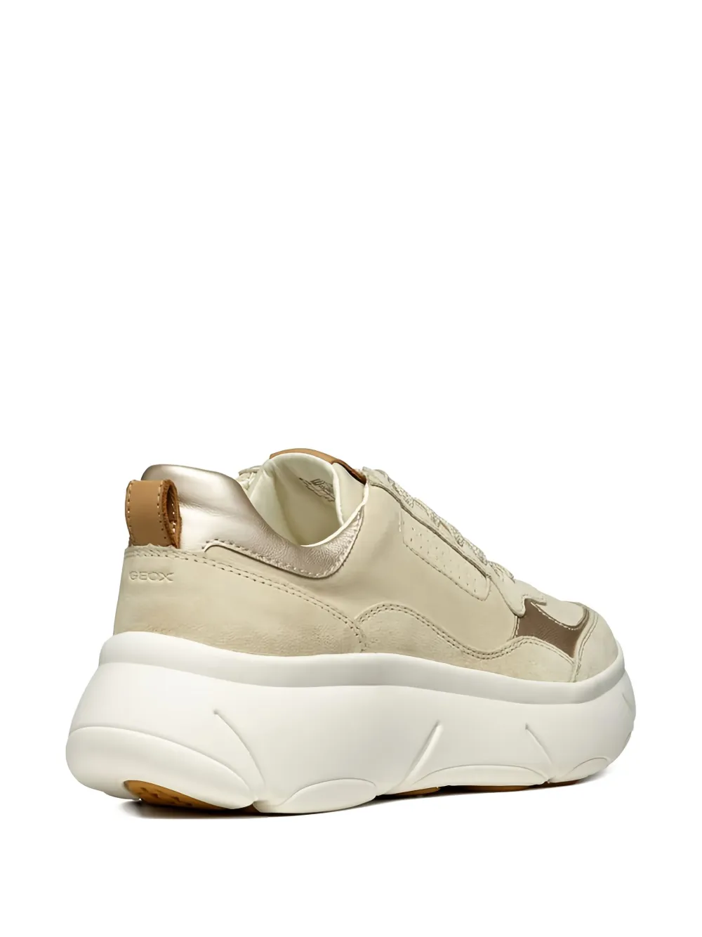 Geox perforated suede leather sneakers Neutrals