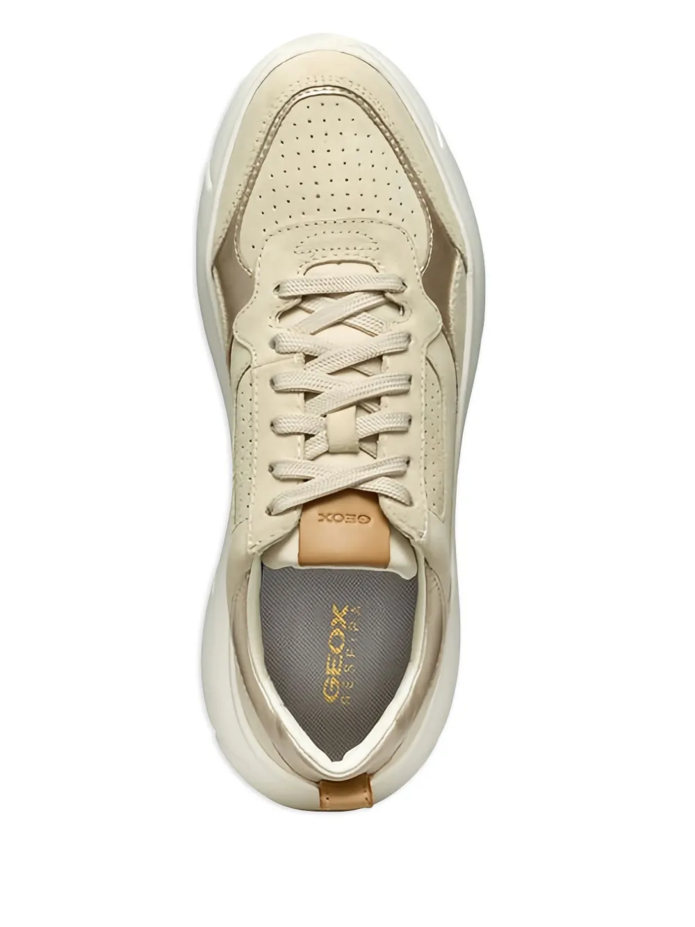 Geox perforated suede leather sneakers Neutrals