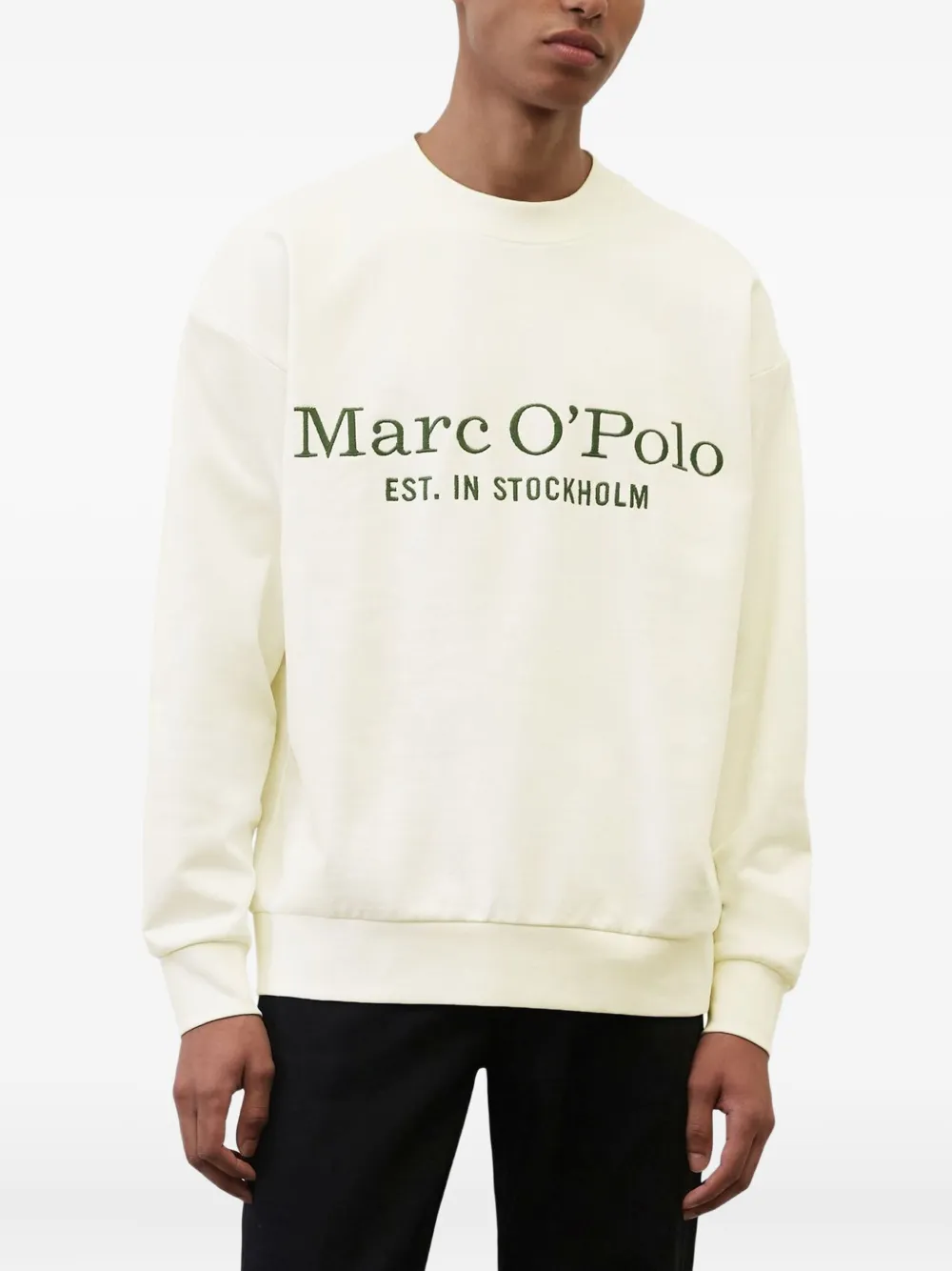 Marc O'Polo Sweater met geborduurd logo Wit