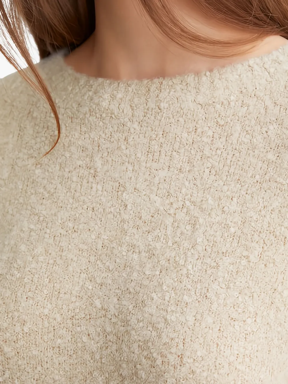 Marc O'Polo Trui met ronde hals en textuur Beige