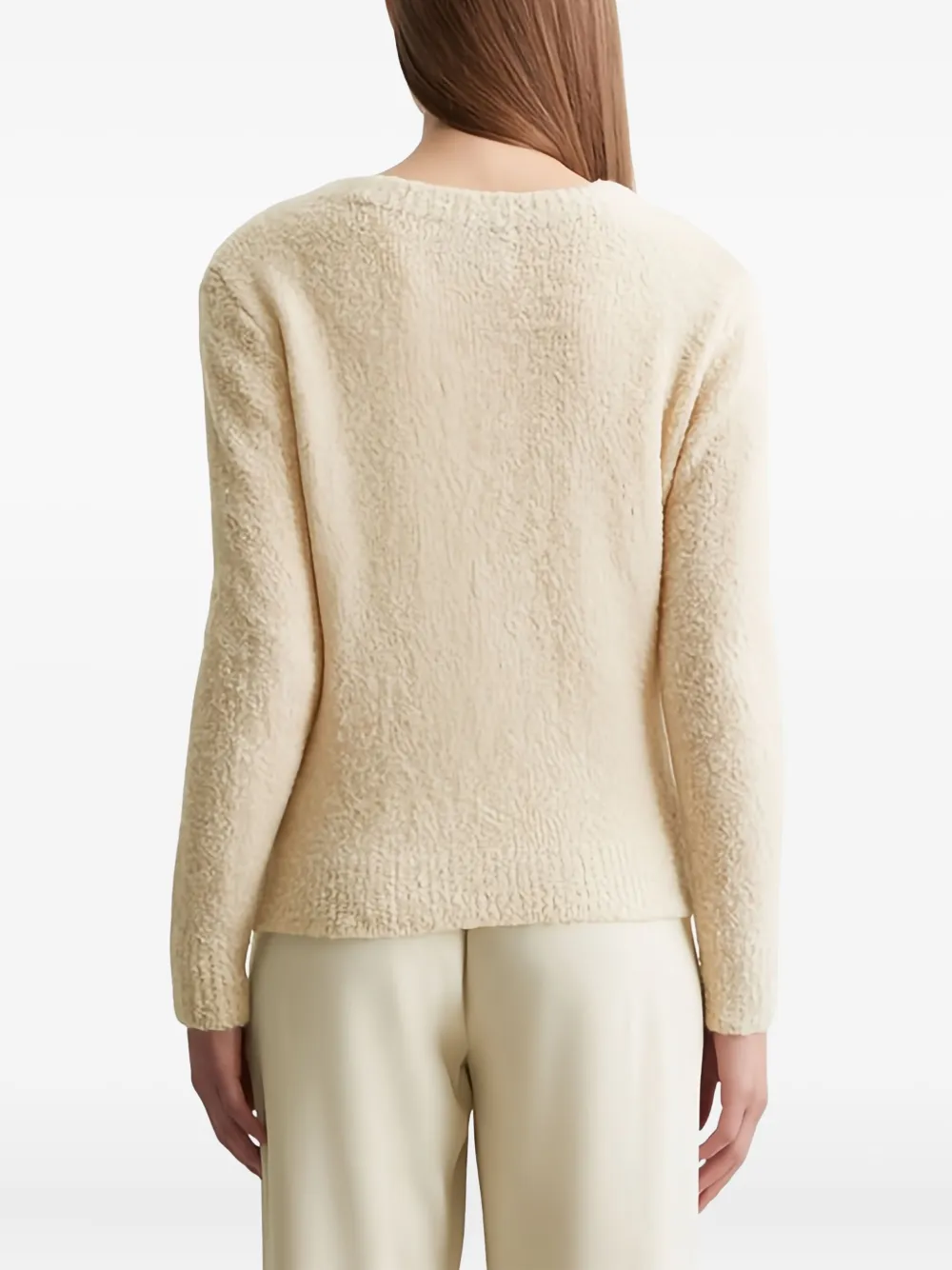 Marc O'Polo Trui met ronde hals en textuur Beige