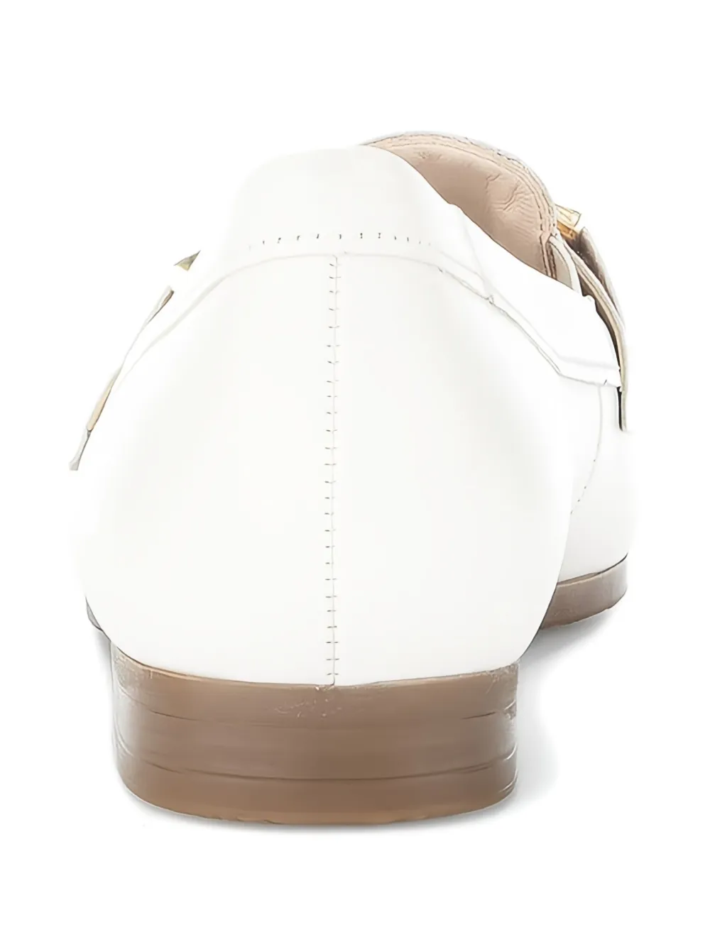 Gabor Chain-link Leather Loafers In White