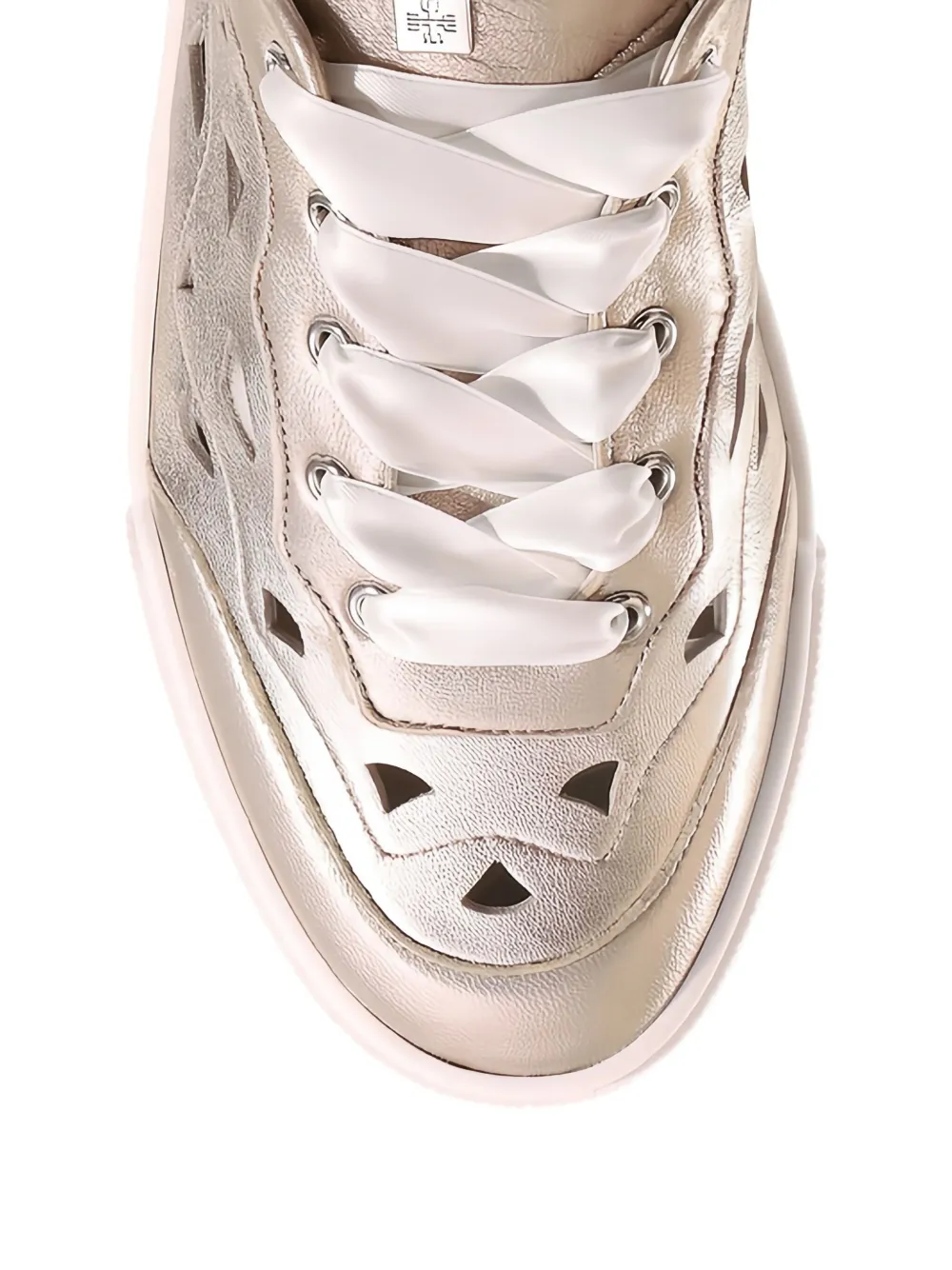 Hogl Anouk cut-out metallic lace-up sneakers Gold
