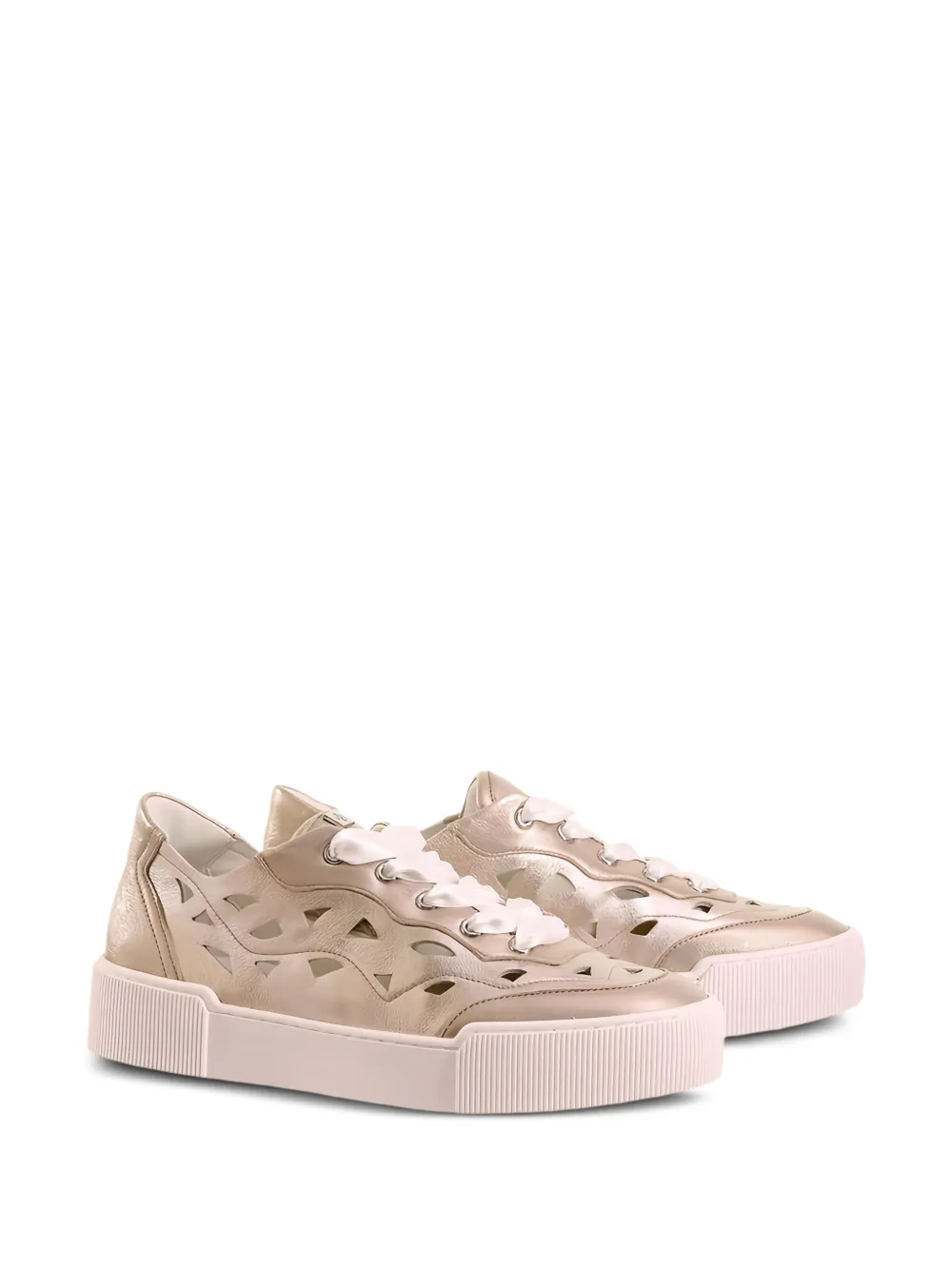 Hogl Anouk cut-out metallic lace-up sneakers - Goud