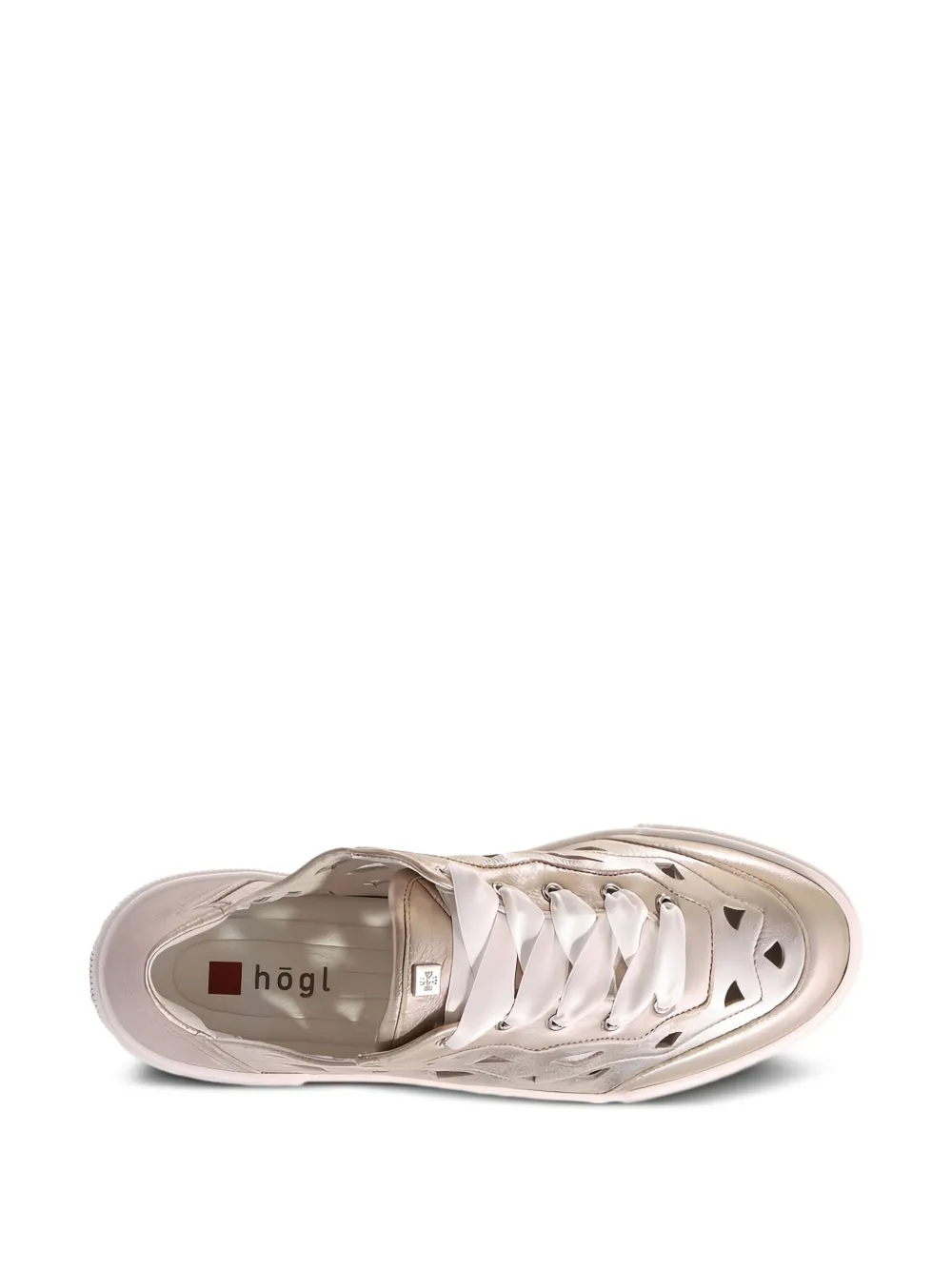 Hogl Anouk cut-out metallic lace-up sneakers Gold