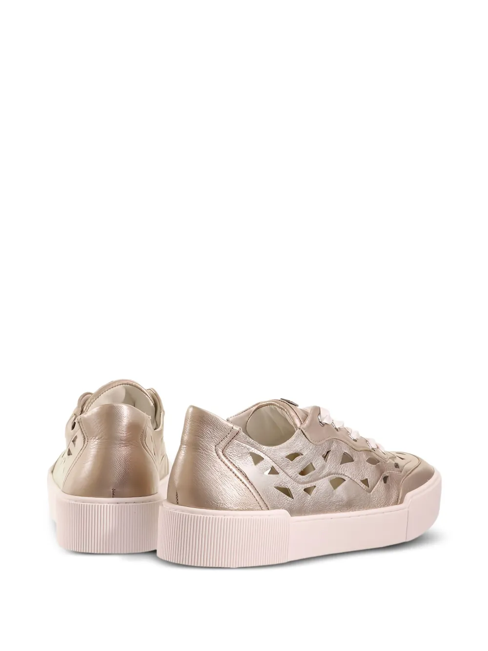 Hogl Anouk cut-out metallic lace-up sneakers Gold