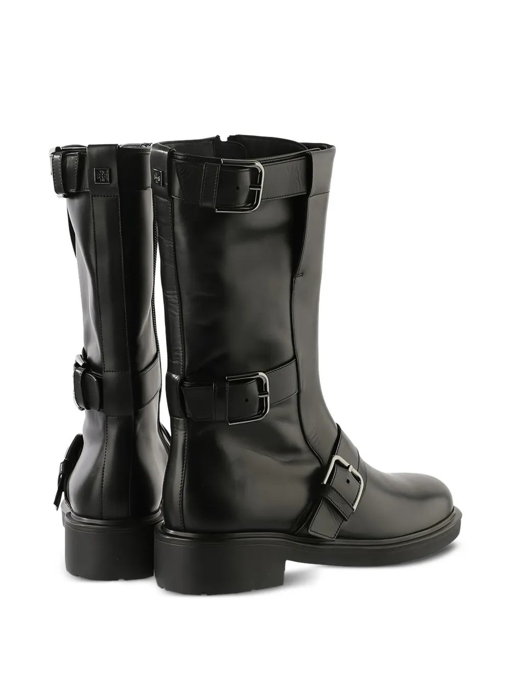 Hogl Billie buckle-embellished leather biker boots Black