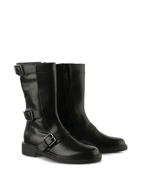 Hogl Billie buckle-embellished Leather Biker Boots Black FARFETCH TH