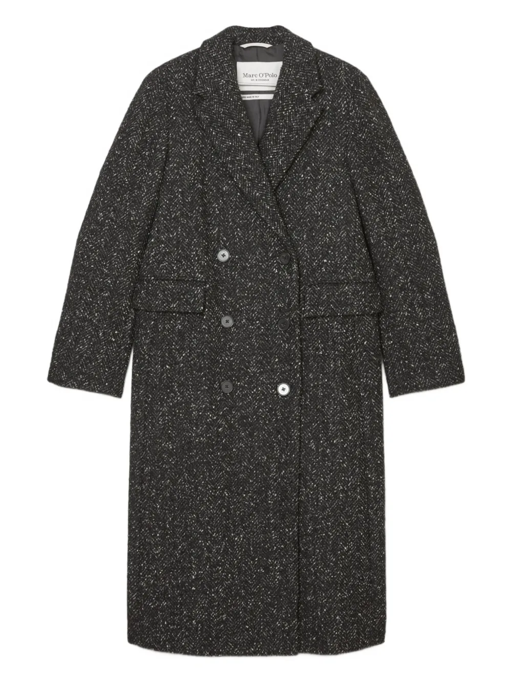 Marc O'Polo double-breasted textured coat | Black | Image 1