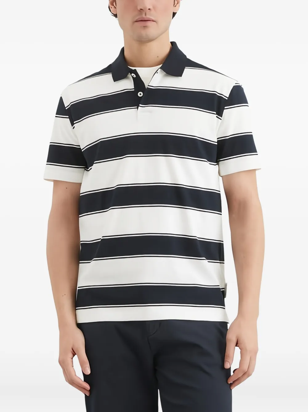 Marc O'Polo Gestreept poloshirt Wit