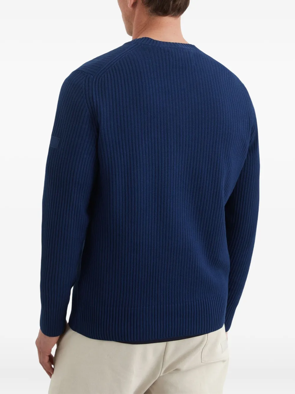 Marc O'Polo Geribbelde sweater met ronde hals Blauw