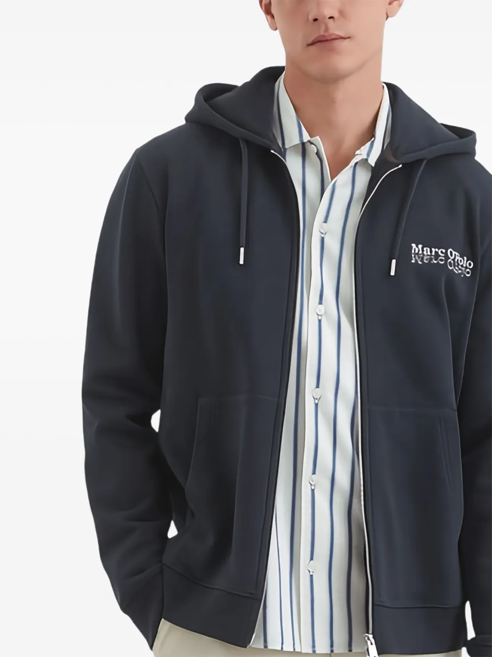 Marc O'Polo Hoodie met rits Blauw