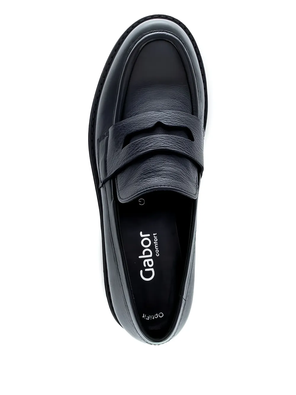  Gabor Penny-slot Leather Loafers - Black 